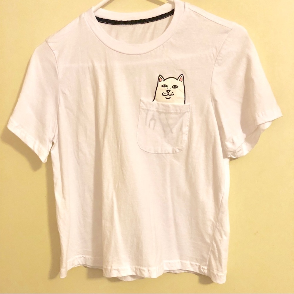 “It’s a Monday Kitty” Unique front pocket t-shirt